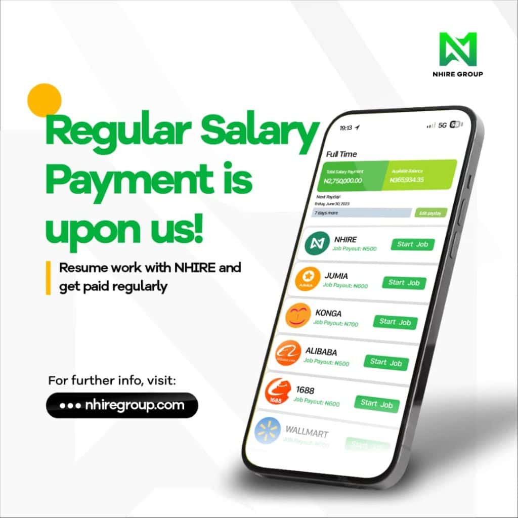 Regular Salary payment on Nhire