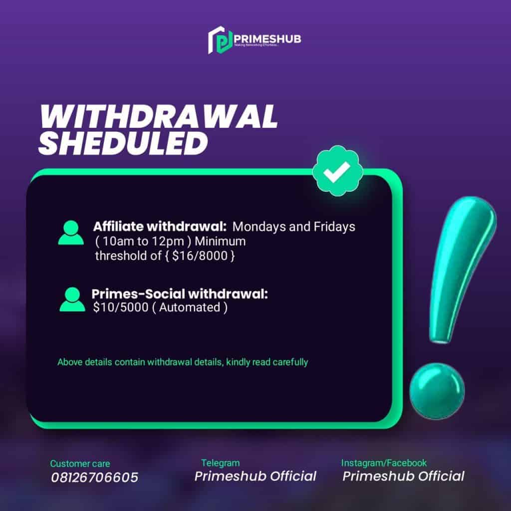 Primeshub Review: Withdrawals
