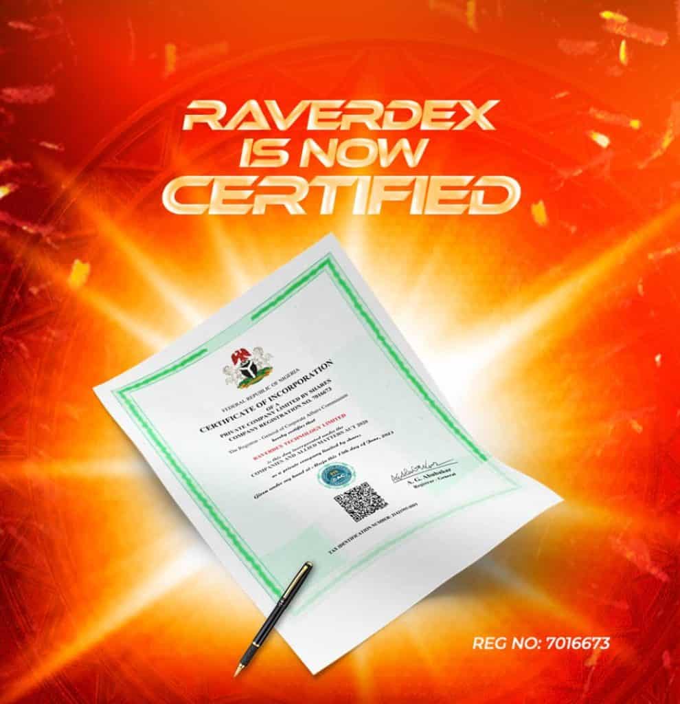 Raverdex is Certified